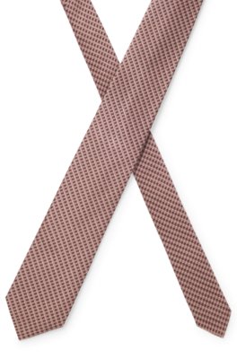 Micro-patterned tie in Italian silk 3