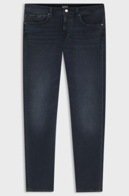Delaware slim-fit jeans in indigo knit denim, Dark Blue