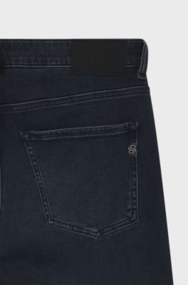 Delaware slim-fit jeans in indigo knit denim, Dark Blue