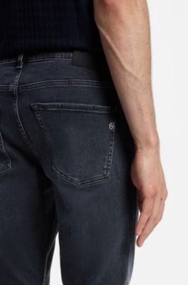 Delaware slim-fit jeans in indigo knit denim, Dark Blue