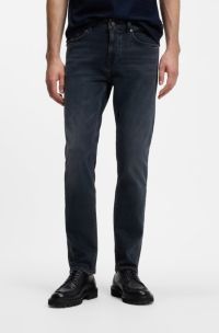 Delaware slim-fit jeans in indigo knit denim, Dark Blue