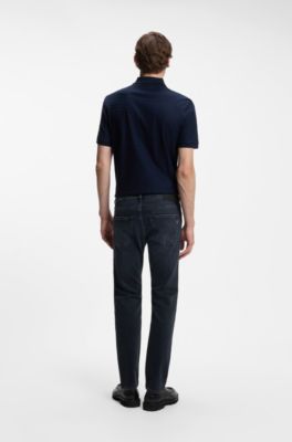 Delaware slim-fit jeans in indigo knit denim, Dark Blue
