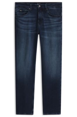 Regular-fit jeans in a stretch cotton blend, Dark Blue