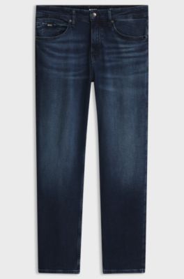 Regular-fit jeans in a stretch cotton blend, Dark Blue