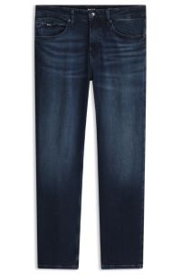 Regular-fit jeans in a stretch cotton blend, Dark Blue