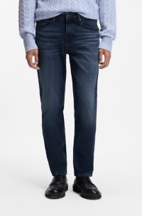 Regular-fit jeans in a stretch cotton blend, Dark Blue
