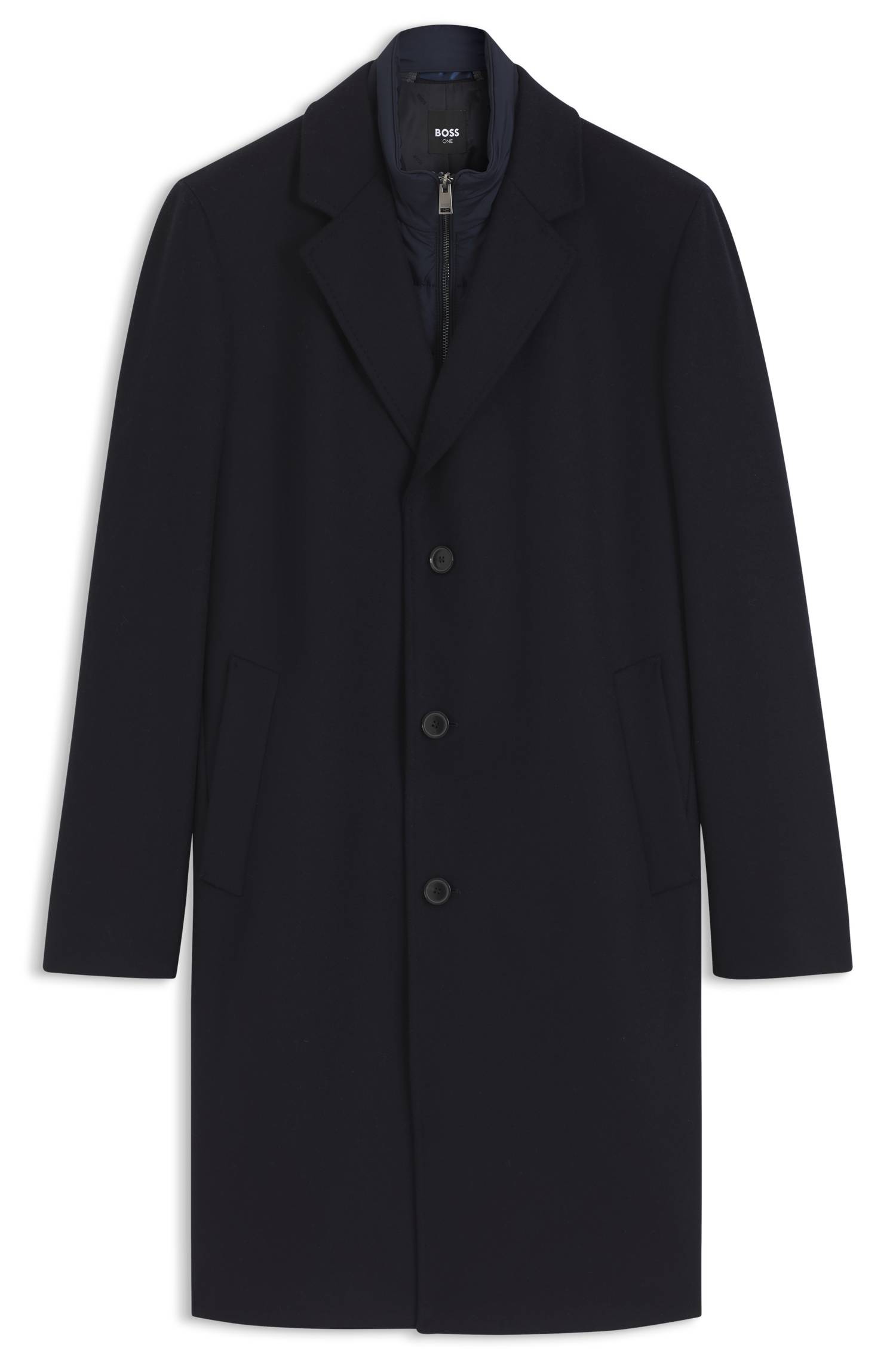 Boss ONE wool-blend coat with zip-up inner jackor herr – bild 4