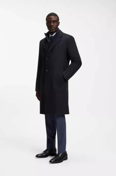BOSS ONE manteau en laine mélangée avec insert zippé
