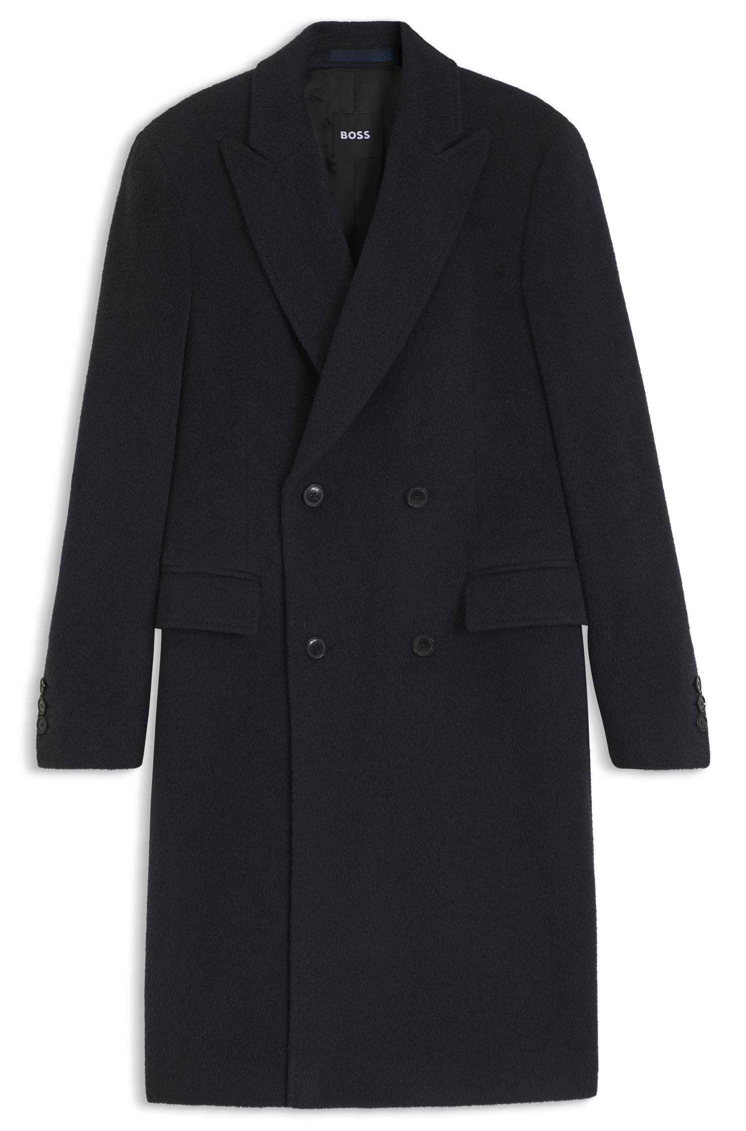 Boss Slim-fit double-breasted coat in an alpaca blend kappor & rockar herr – bild 4