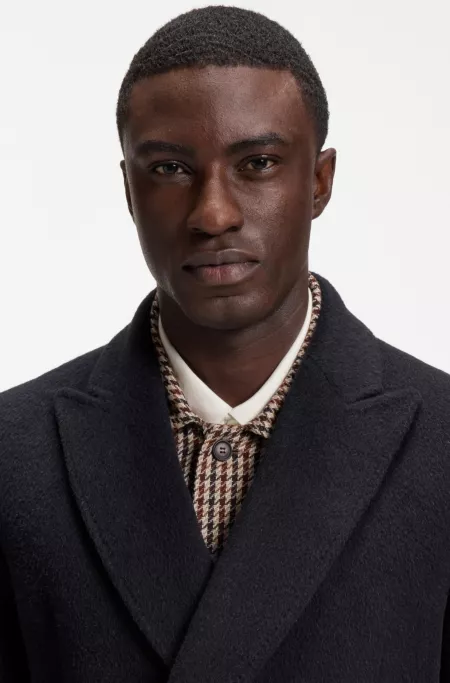 Manteau Slim croisé en alpaga mélangé