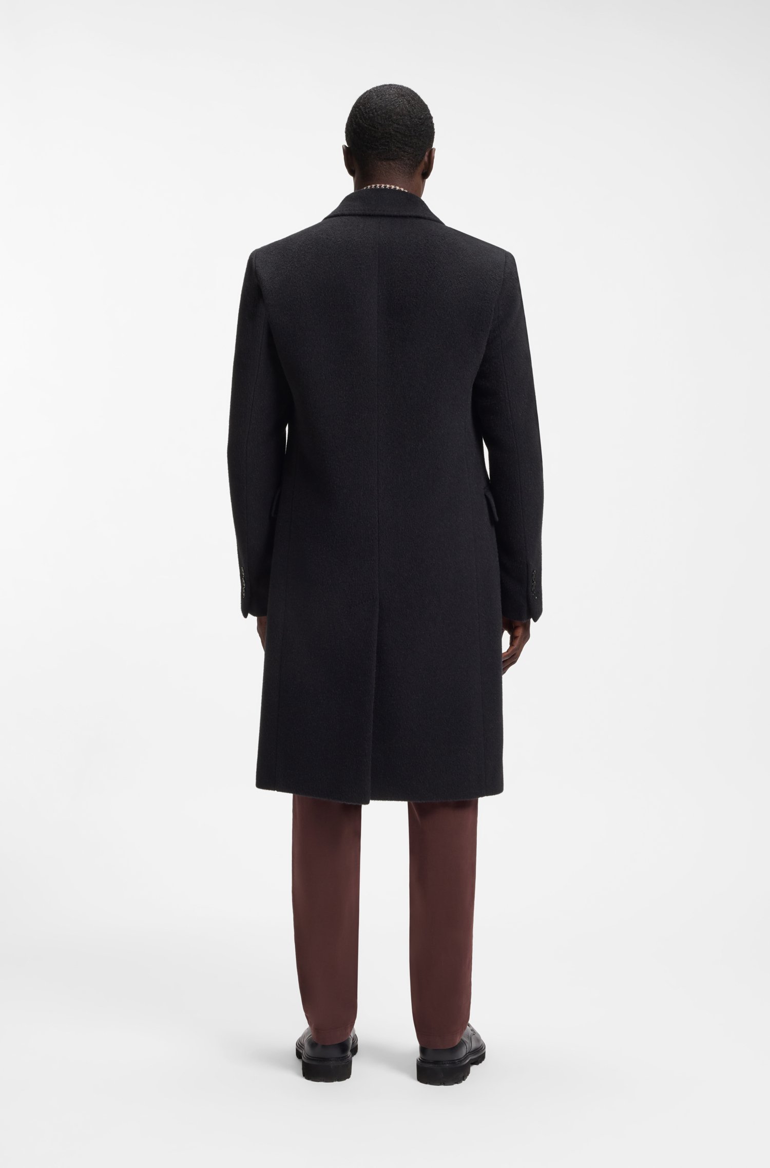 Boss Slim-fit double-breasted coat in an alpaca blend kappor & rockar herr – bild 3