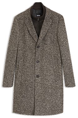 Slim-fit coat in Italian jersey with virgin wool