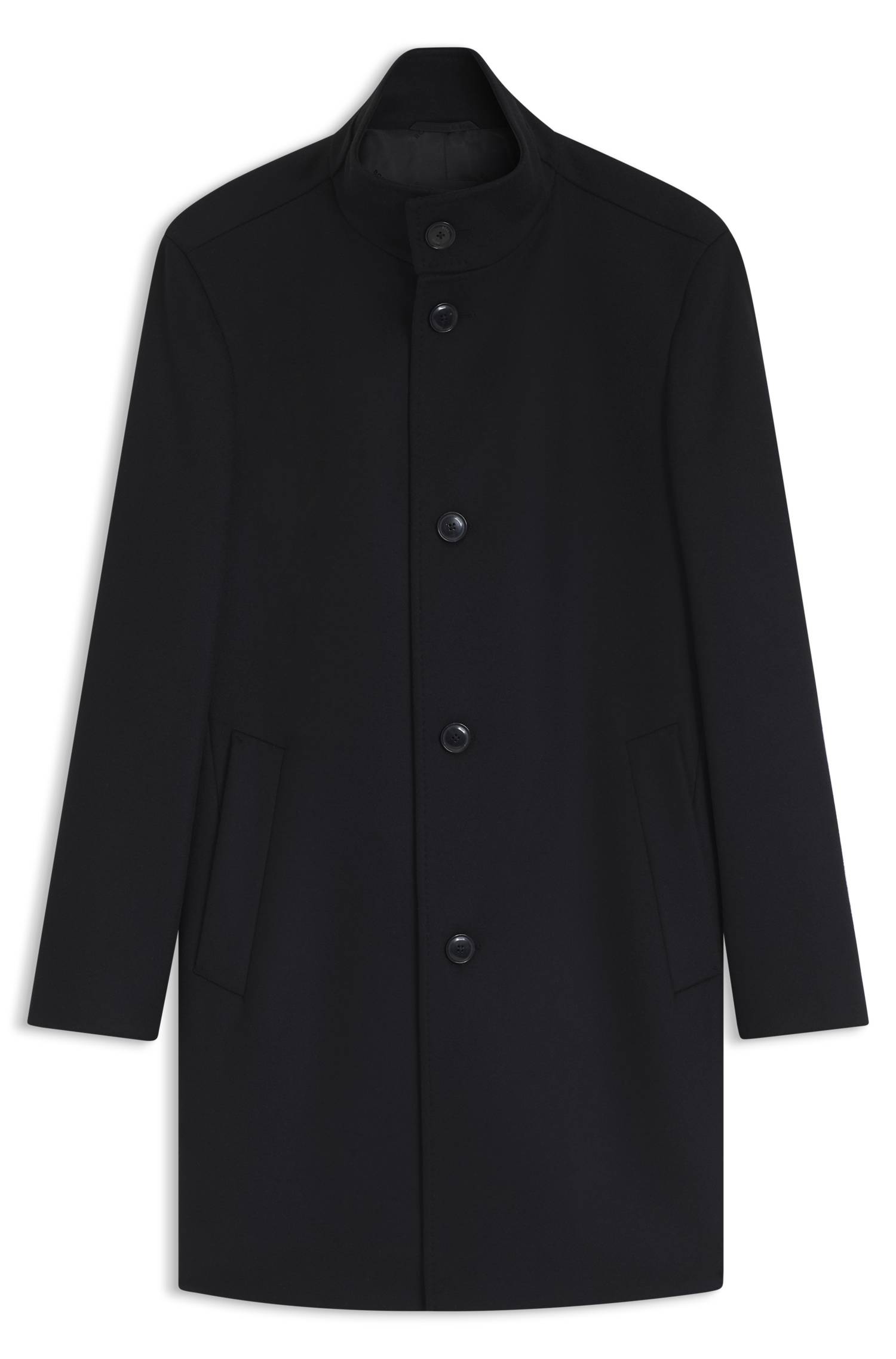 Boss Slim-fit coat in Italian fabric with stand collar kappor & rockar herr – bild 4