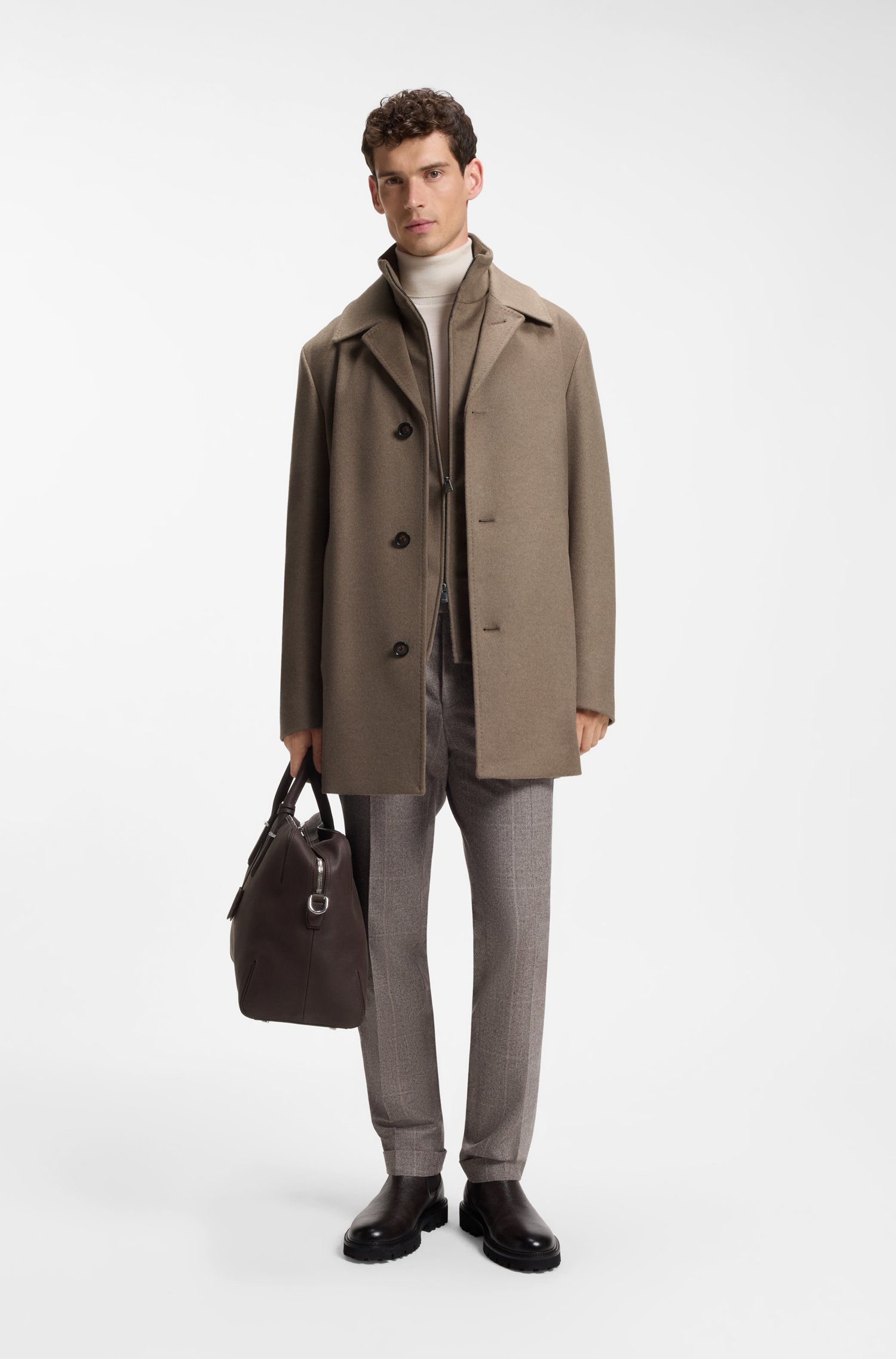 Boss Relaxed-fit formal coat in Italian fabric kappor & rockar herr – bild 2