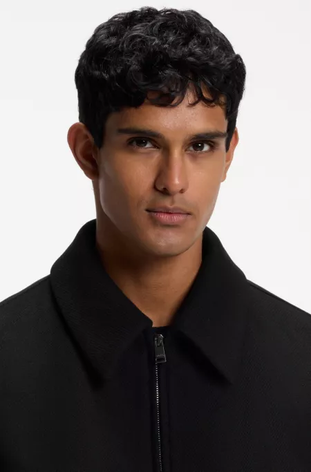 Relaxed-fit jacket in a patterned wool blend