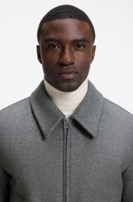 Relaxed-fit jacket in a patterned wool blend, Grey