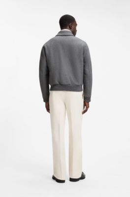 Relaxed-fit jacket in a patterned wool blend, Grey