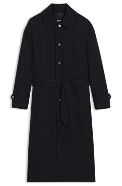 Relaxed-fit coat in herringbone virgin wool
