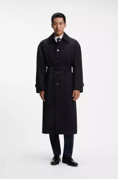 Manteau Relaxed Fit en laine vierge à chevrons