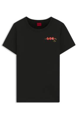 Hugo Cotton-jersey T-shirt with logo artwork dam – bild 4