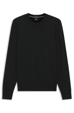 Merino-wool sweater with logo embroidery
