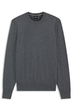 Merino-wool sweater with logo embroidery
