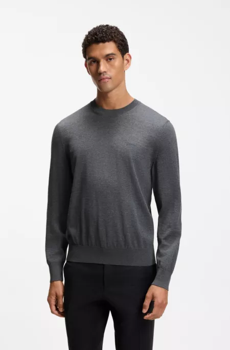 Merino-wool sweater with logo embroidery