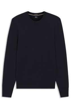 Merino-wool sweater with logo embroidery