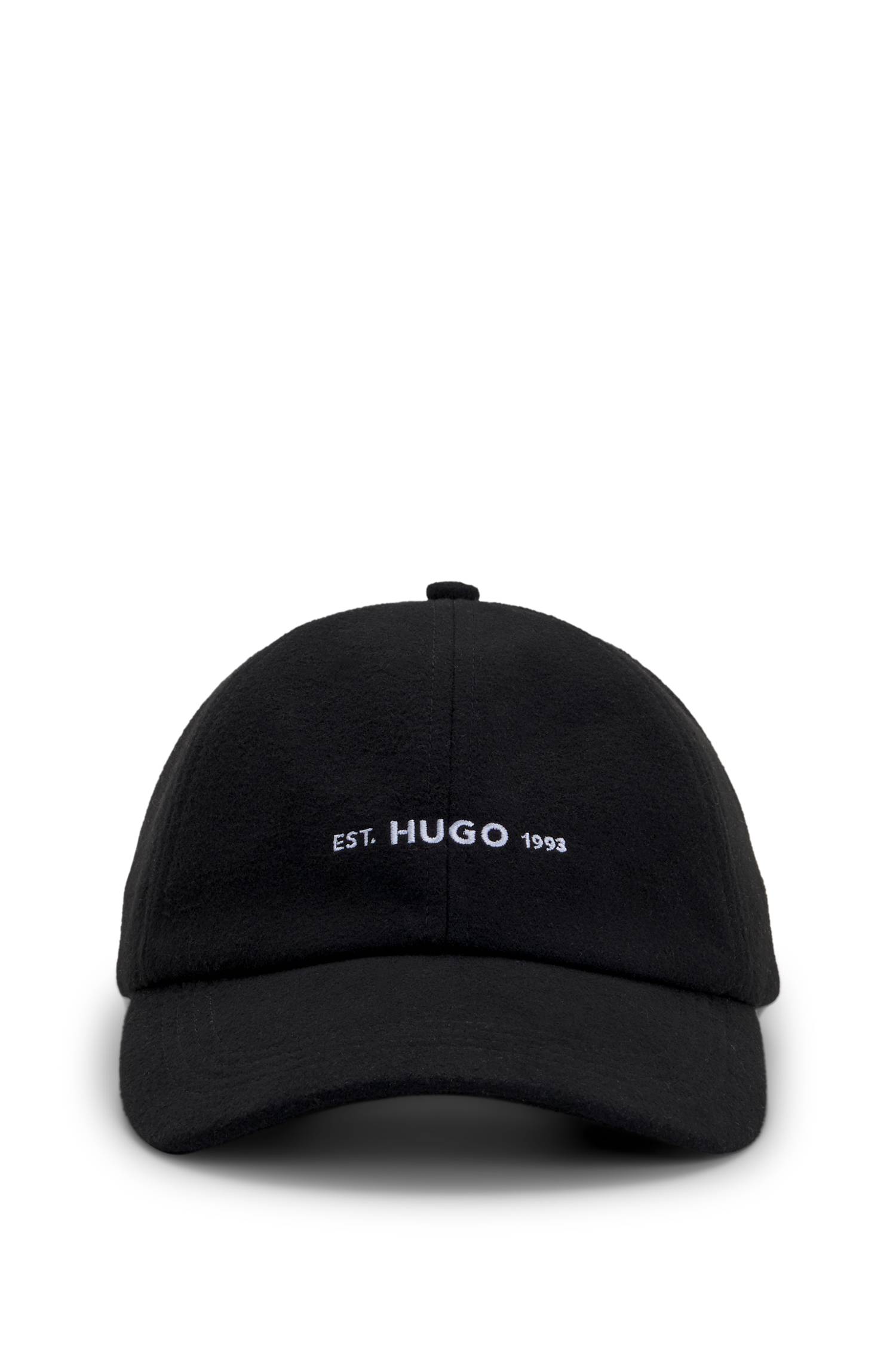 Hugo Shallow-fit cap in brushed flannel with embroidered logo kepsar herr – bild 4