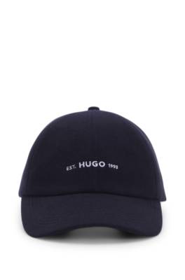 Hugo Shallow-fit cap in brushed flannel with embroidered logo kepsar herr – bild 4