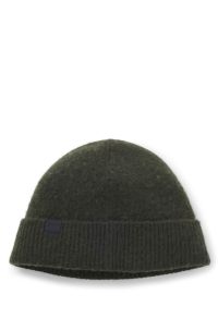 BOSS BY BECKHAM Berretto in lana e cashmere, Verde scuro
