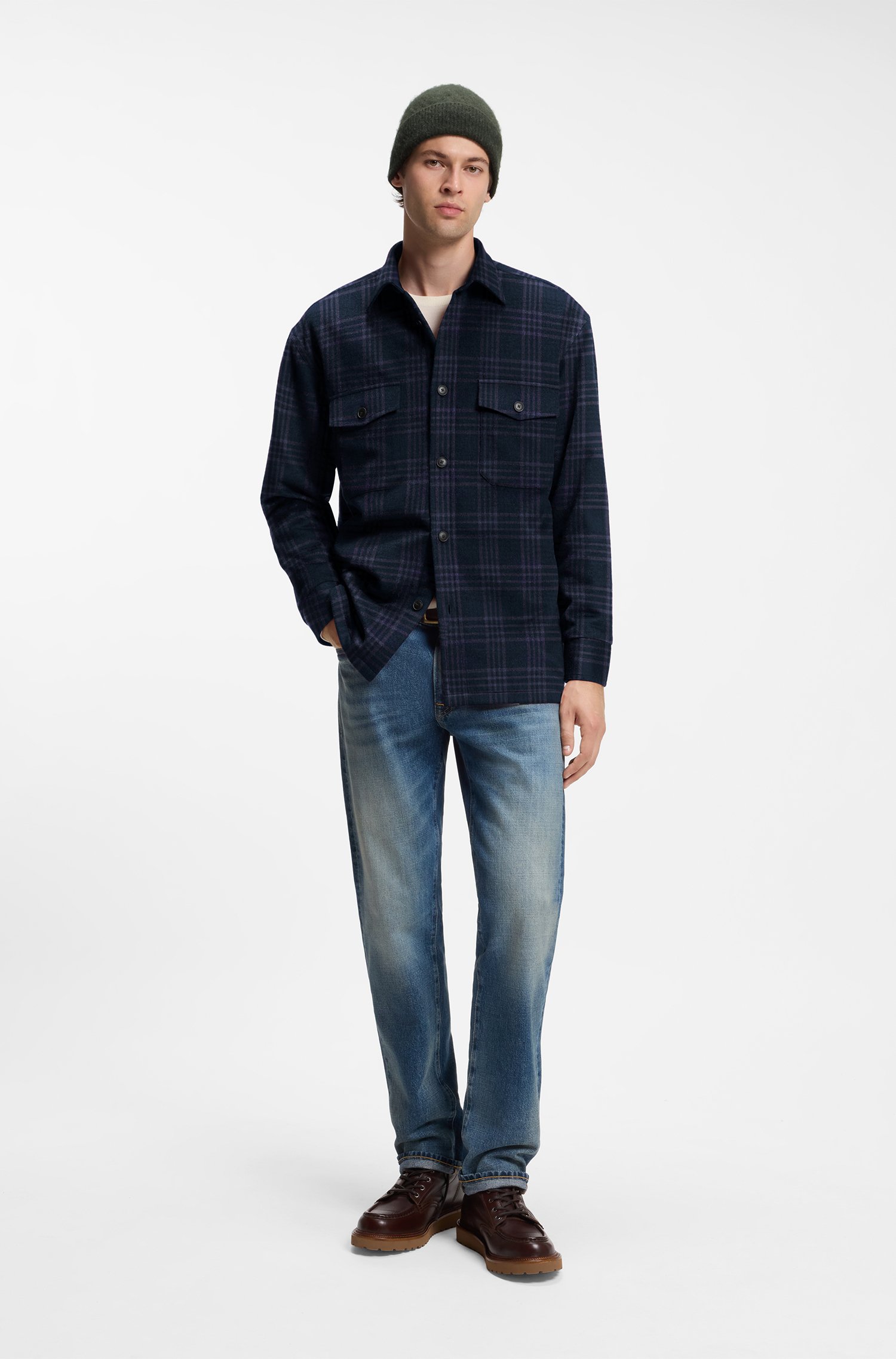 Boss BY BECKHAM beanie hat in wool and cashmere mössor herr – bild 3