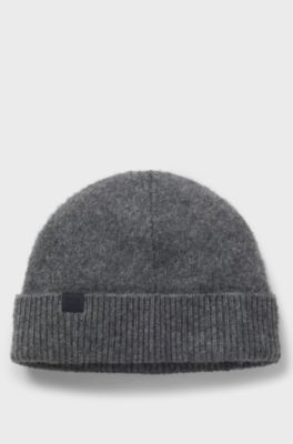BOSS BY BECKHAM beanie hat in wool and cashmere, Dark Blue