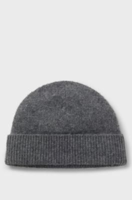 BOSS BY BECKHAM beanie hat in wool and cashmere, Dark Blue