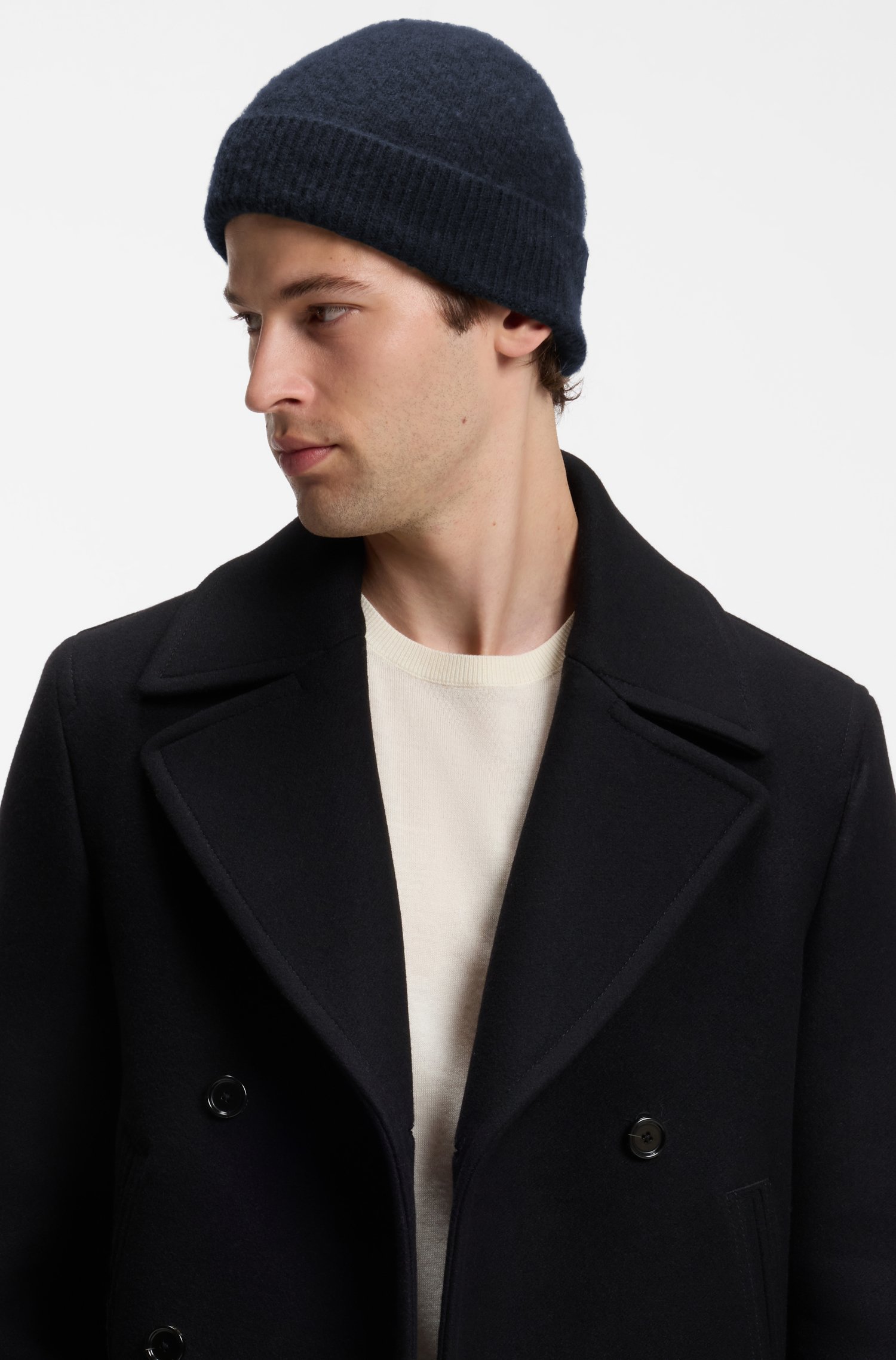 Boss BY BECKHAM beanie hat in wool and cashmere mössor herr – bild 2