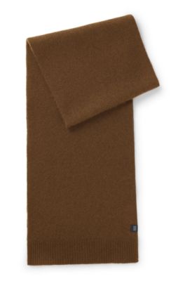 BOSS BY BECKHAM scarf in virgin wool and cashmere, Brown