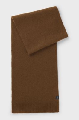 BOSS BY BECKHAM scarf in virgin wool and cashmere, Brown