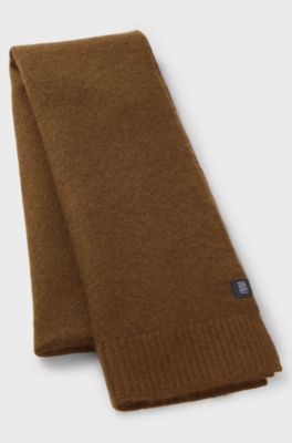 BOSS BY BECKHAM scarf in virgin wool and cashmere, Brown