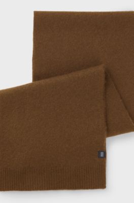 BOSS BY BECKHAM scarf in virgin wool and cashmere, Brown