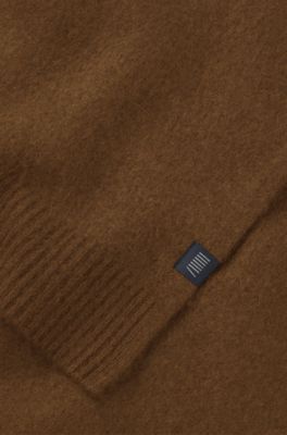 BOSS BY BECKHAM scarf in virgin wool and cashmere, Brown