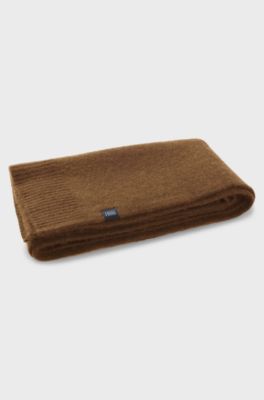 BOSS BY BECKHAM scarf in virgin wool and cashmere, Brown