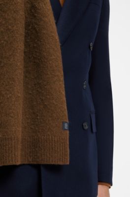 BOSS BY BECKHAM scarf in virgin wool and cashmere, Brown