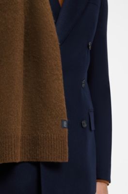 BOSS BY BECKHAM scarf in virgin wool and cashmere, Brown