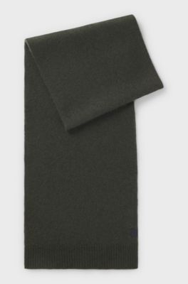 BOSS BY BECKHAM scarf in virgin wool and cashmere, Olive