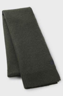 BOSS BY BECKHAM scarf in virgin wool and cashmere, Olive