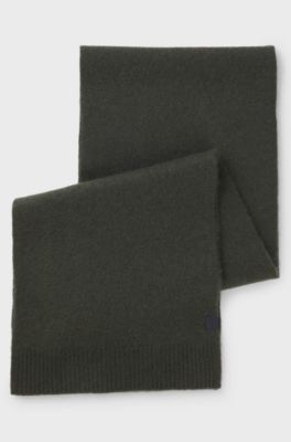 BOSS BY BECKHAM scarf in virgin wool and cashmere, Olive