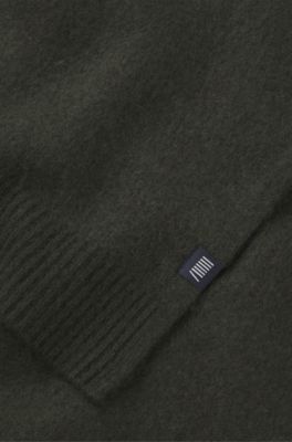 BOSS BY BECKHAM scarf in virgin wool and cashmere, Olive