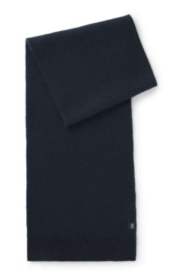 BOSS BY BECKHAM scarf in virgin wool and cashmere, Dark Blue