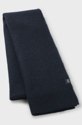 BOSS BY BECKHAM scarf in virgin wool and cashmere, Dark Blue