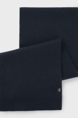 BOSS BY BECKHAM scarf in virgin wool and cashmere, Dark Blue